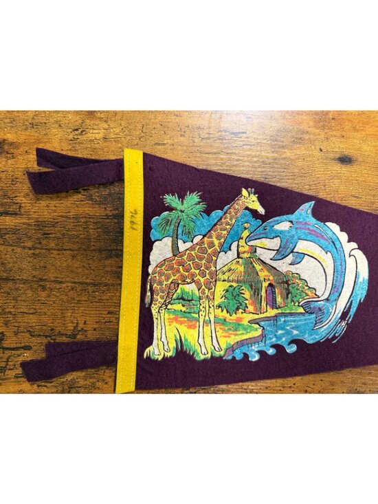 Vintage | Wall Decor | Rare Vintage Marine World Africa Usa  Vintage Marine World Africa, USA pennant